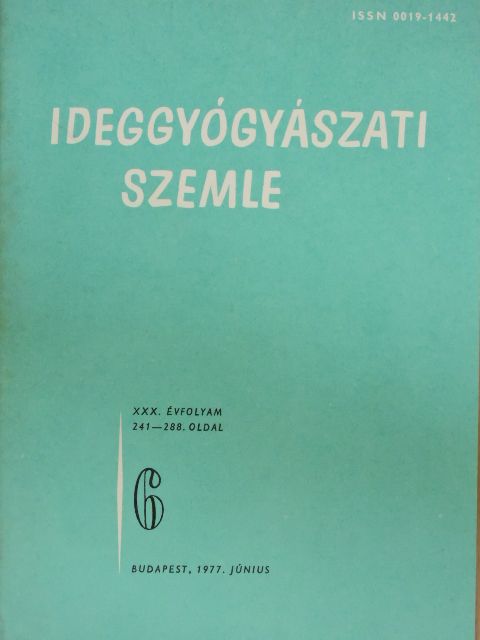 Dr. Halász Péter - Ideggyógyászati Szemle 1977. június [antikvár]