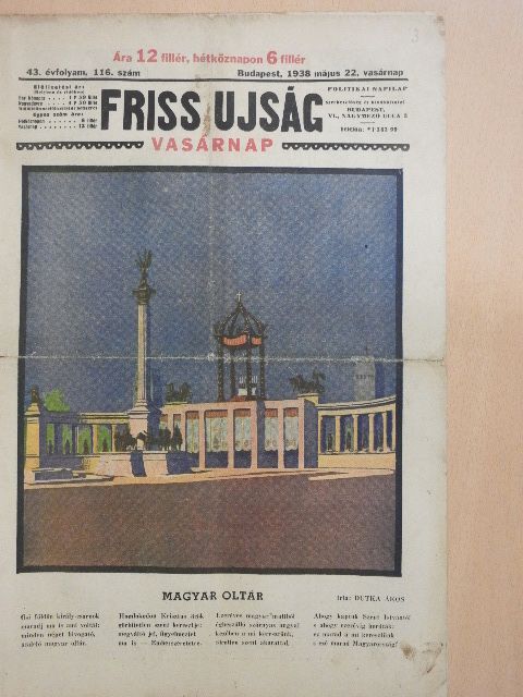 Dutka Ákos - Friss Ujság Vasárnap 1938. május 22. [antikvár]