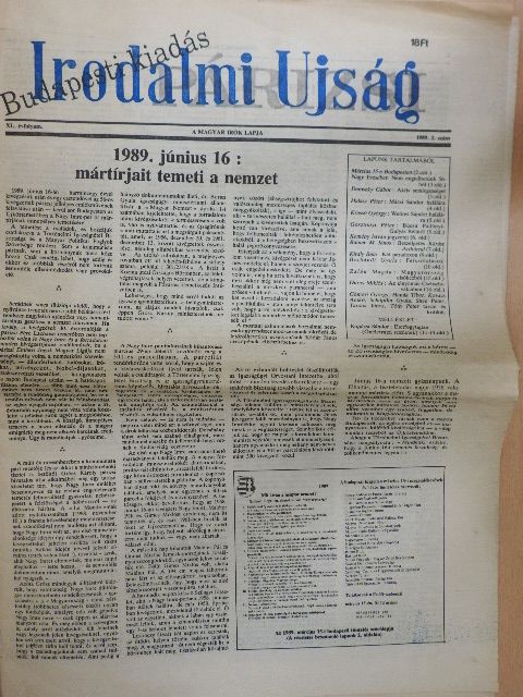 Demszky Gábor - Irodalmi Ujság 1989/2. [antikvár]