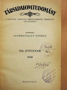 Balás Károly - Társadalomtudomány 1939-1940. január-december [antikvár]
