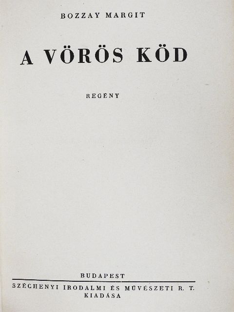 Bozzay Margit - A vörös köd [antikvár]