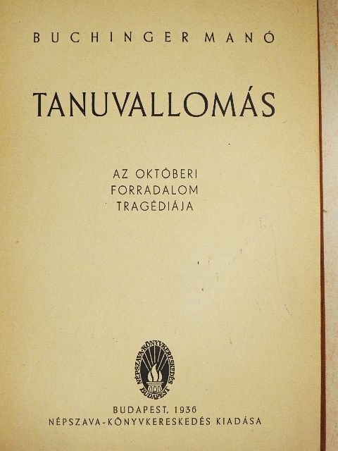 Buchinger Manó - Tanuvallomás [antikvár]