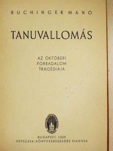 Buchinger Manó - Tanuvallomás [antikvár]