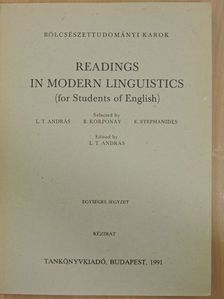 E. P. Hemp - Readings in modern linguistics (for Students of English) [antikvár]