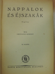 Konstantin Szimonov - Nappalok és éjszakák [antikvár]