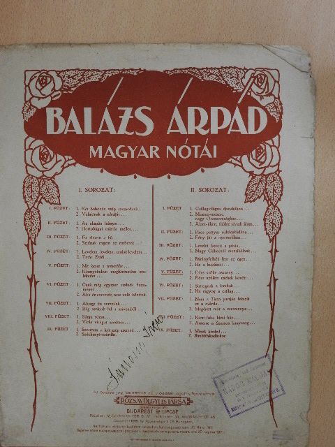 Antal Iván - Balázs Árpád magyar nótái II/V. [antikvár]