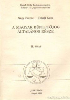 A magyar büntetőjog általános része II. kötet [antikvár]