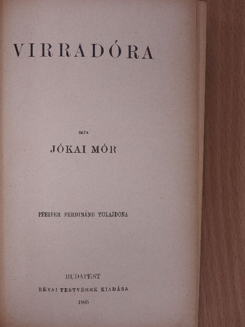 Jókai Mór - Virradóra [antikvár]