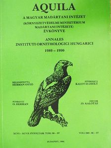 Bank László - Aquila - A Magyar Madártani Intézet évkönyve 1989-1990 [antikvár]