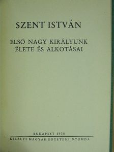 Dr. Belitzky János - Szent István [antikvár]