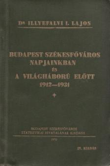 Dr. Illyefalvi I. Lajos - Budapest székesfőváros napjainkban és a világháború előtt 1912-1931 [antikvár]
