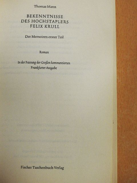 Thomas Mann - Bekenntnisse des Hochstaplers Felix Krull [antikvár]