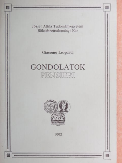 Giacomo Leopardi - Gondolatok [antikvár]