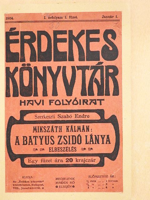 Mikszáth Kálmán - Érdekes Könyvtár 1904. január [antikvár]