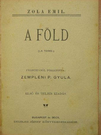Zola Emil - A Föld [antikvár]