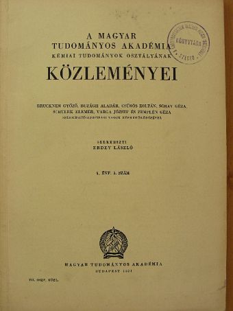 Almássy Gyula - A Magyar Tudományos Akadémia Kémiai Tudományok Osztályának Közleményei 1954/3. [antikvár]