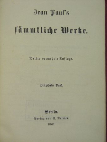 Jean Paul - Jean Paul's sämmtliche Werke 13-14. (Gótbetűs) [antikvár]