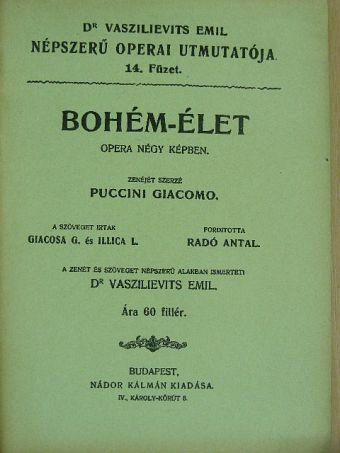 Giacomo Puccini - Bohém-Élet [antikvár]