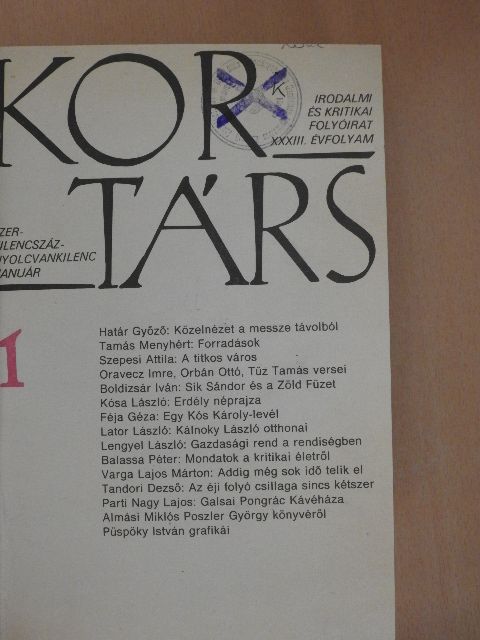 Alföldy Jenő - Kortárs 1989. január-június (fél évfolyam) [antikvár]