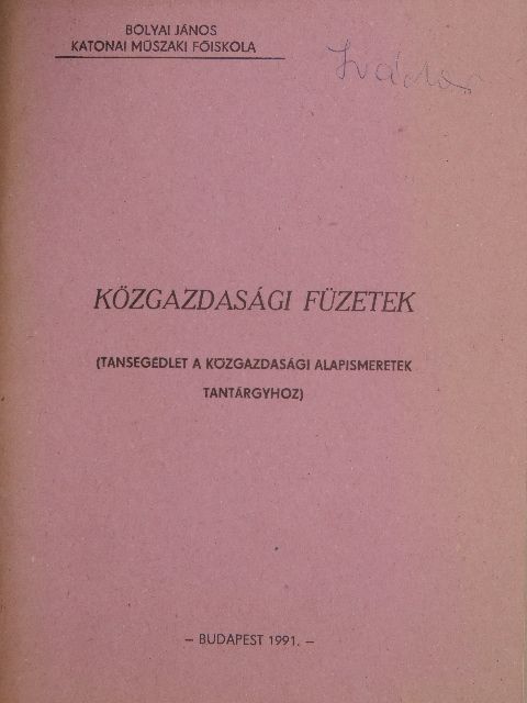 Közgazdasági füzetek II-VII. [antikvár]