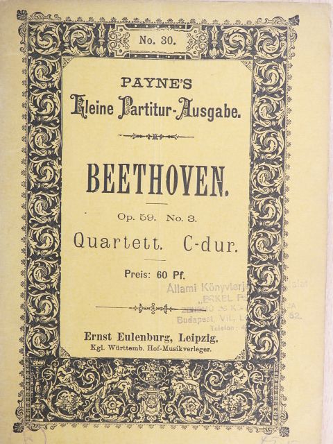 Ludwig van Beethoven - Quartett No. 9. C-dur [antikvár]