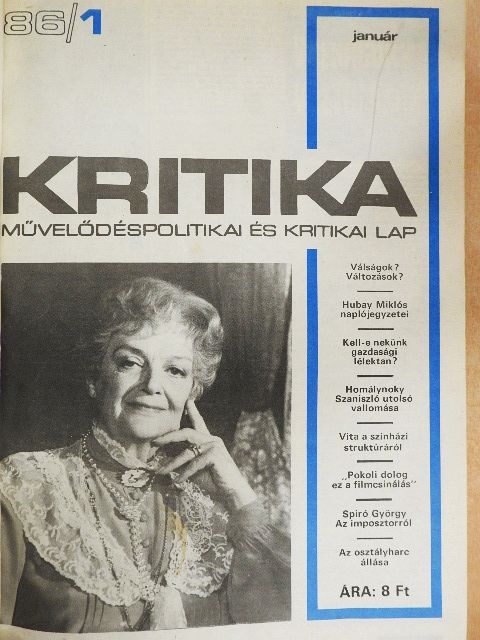 Csáth Géza - Kritika 1986. január-december [antikvár]