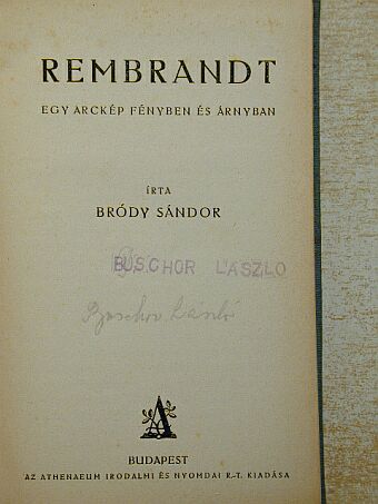 Bródy Sándor - Rembrandt [antikvár]