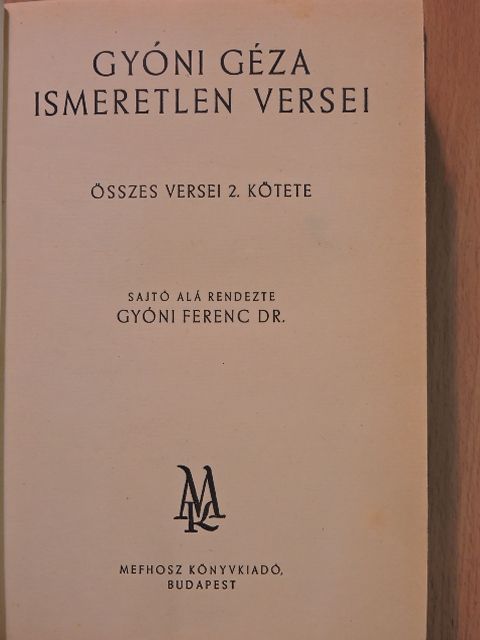 Gyóni Géza - Gyóni Géza ismeretlen versei [antikvár]