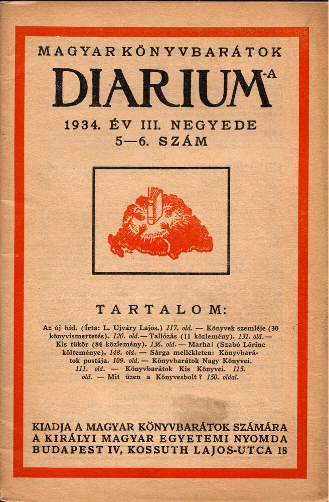 Czakó Elemér - Diarium 1934/5-6. [antikvár]