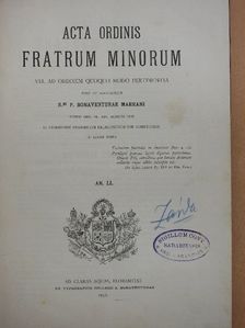 Acta Ordinis Fratrum Minorum Ianuarii-Decembris 1932 [antikvár]