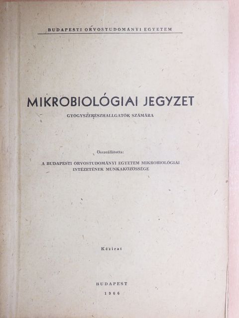 Mikrobiológiai jegyzet [antikvár]