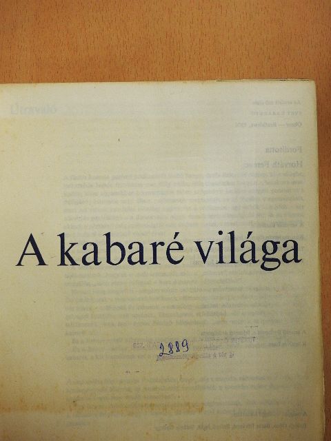 Ján L. Kalina - A kabaré világa [antikvár]