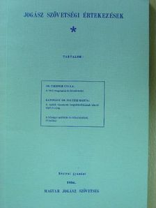 Dr. Csernok Gyula - Jogász szövetségi értekezések 1986/1. [antikvár]
