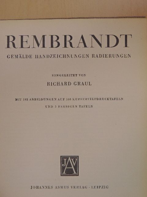 Richard Graul - Rembrandt [antikvár]