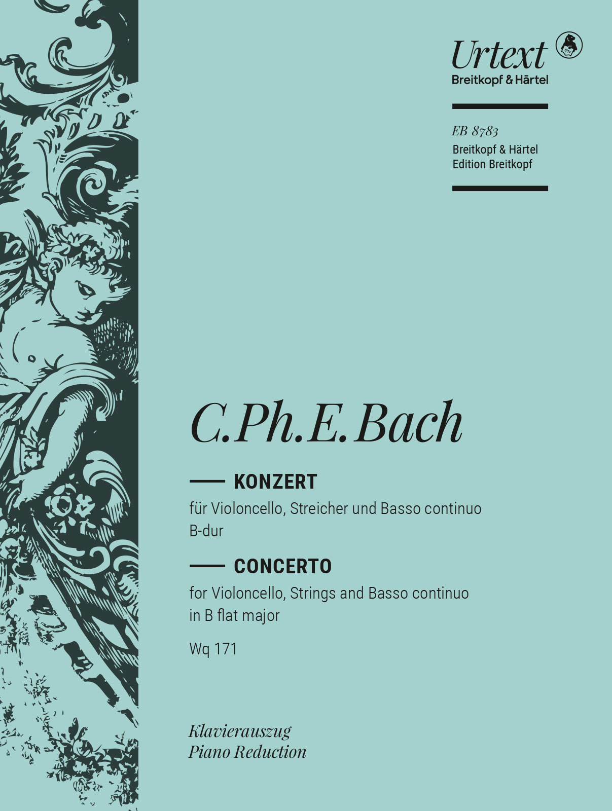 BACH, C.PH.E. - KONZERT FÜR VIOLONCELLO, STREICHER UND Bc B-DUR Wq 171, KLAVIERAUSZUG URTEXT