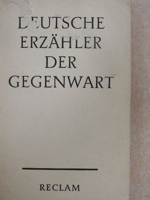 Hans Bender - Deutsche Erzähler der Gegenwart [antikvár]