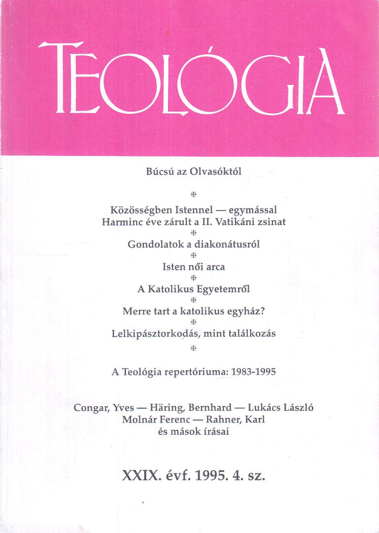 SZENNAY ANDRÁS - Teológia 1995/4. [antikvár]