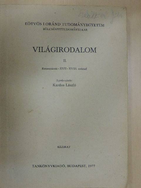 B. Mészáros Vilma - Világirodalom II. [antikvár]