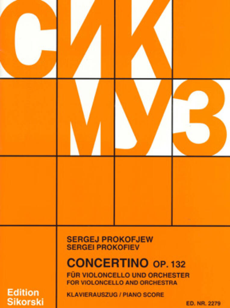 PROKOFJEV / PROKOFJEW - CONCERTINO OP.132 FÜR VIOLONCELLO UND ORCHESTER - KLAVIERAUSZUG -