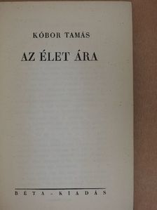 Kóbor Tamás - Az élet ára [antikvár]
