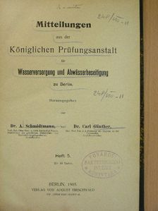 Dr. Busch - Mitteilungen aus der Königlichen Prüfungsanstalt für Wasserversorgung und Abwässerbeseitigung zu Berlin V. [antikvár]