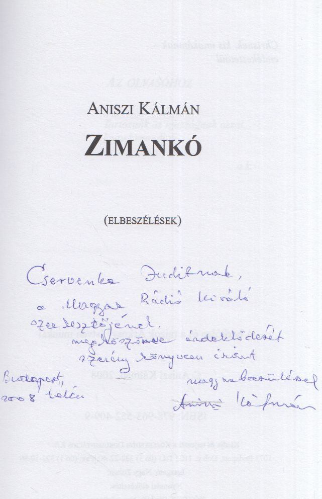 Aniszi Kálmán - Zimankó (dedikált) [antikvár]