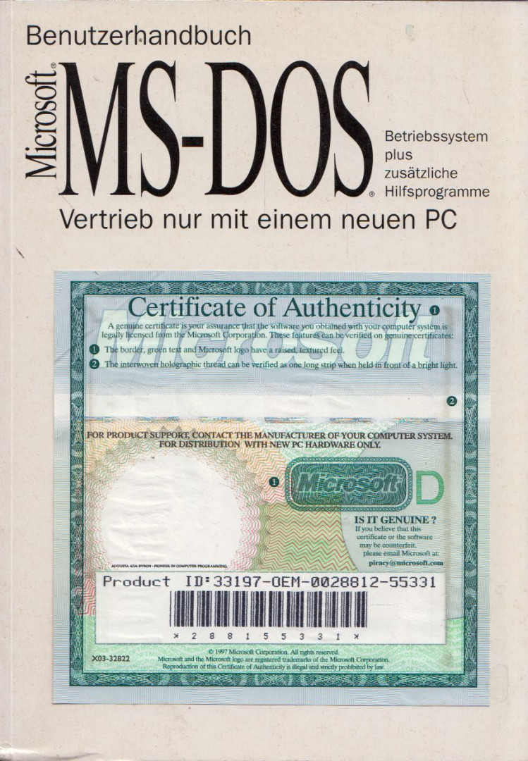 Benutzerhandbuch Microsoft MS-DOS 6.22 [antikvár]