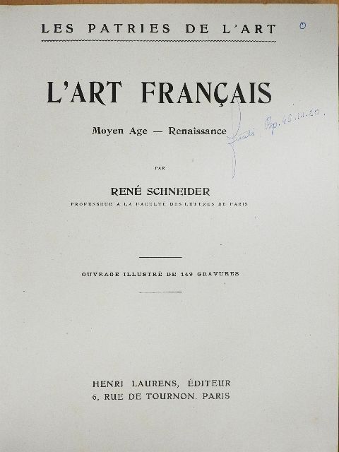 René Schneider - L'art francais [antikvár]