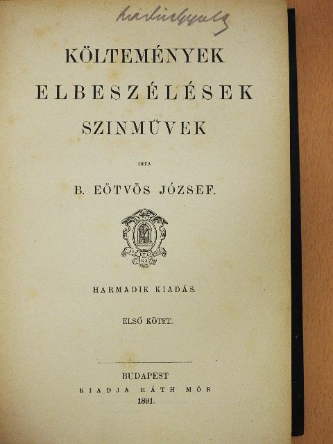 B. Eötvös József - Költemények, elbeszélések, szinművek I-II. [antikvár]