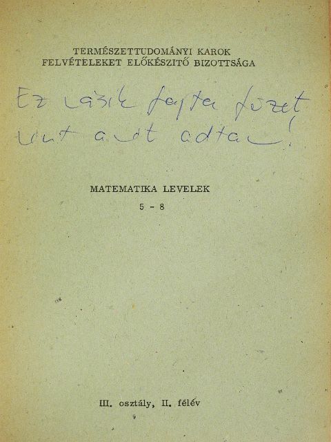 Matematika levelek 5-8. [antikvár]