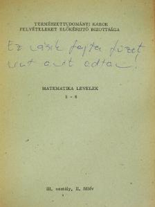 Matematika levelek 5-8. [antikvár]