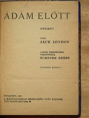 Jack London - Ádám előtt [antikvár]
