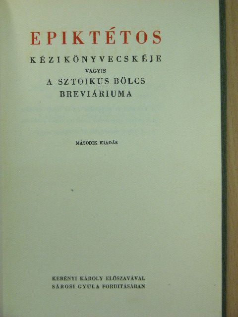 Epiktétos - Epiktétos kézikönyvecskéje [antikvár]