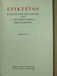 Epiktétos - Epiktétos kézikönyvecskéje [antikvár]